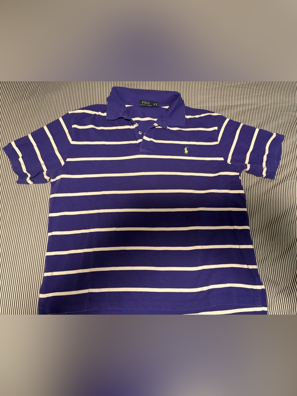 Polo by Ralph Lauren men’s big and Tall Purple and White Striped Classic Polo